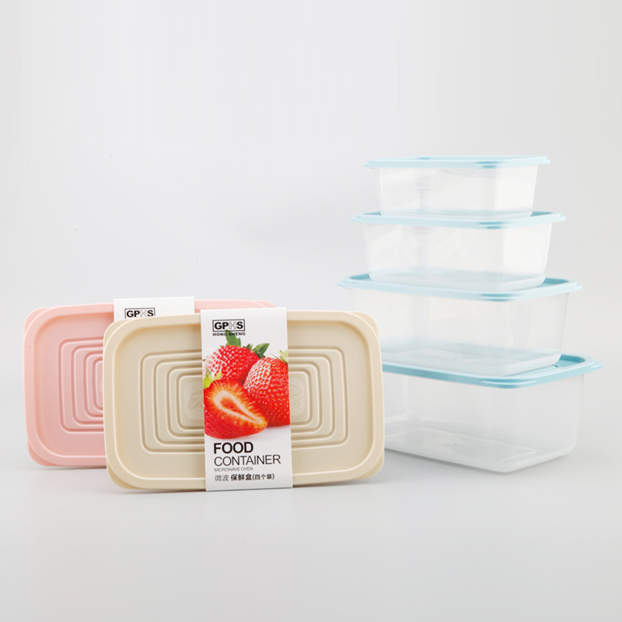 長方形套裝保鮮盒（4個/